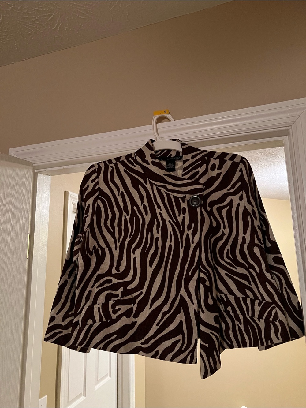 Willi Smith Brown and Beige Zebra-Print Blazer